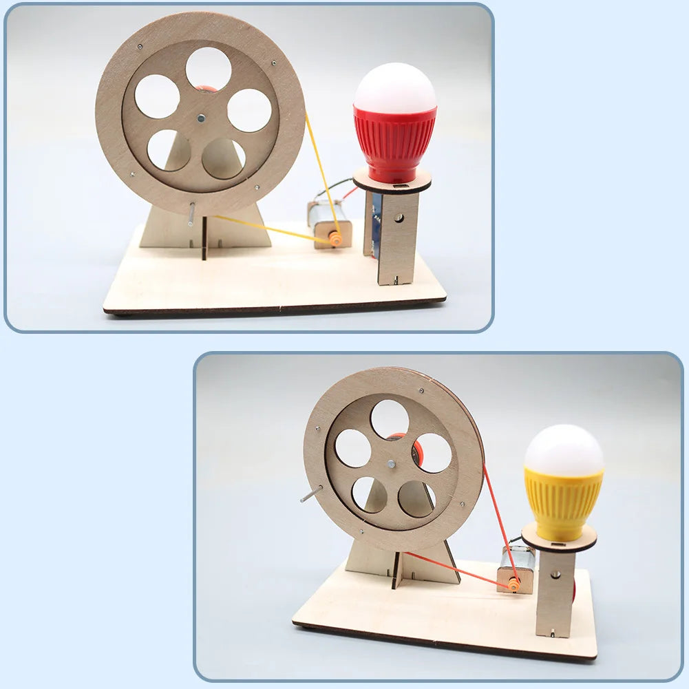 DIY Hand Crank Generator Science Kit - Educational Physics Experiment Model | Build Your Own Electricity Generator for Kids & Students Ages 8+