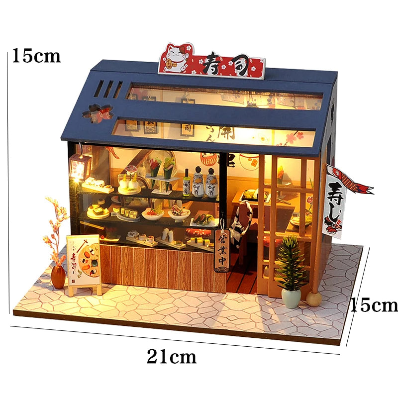 DIY Miniature Dollhouse Kit with LED Lights & Furniture - 3D Wooden Dollhouse Assembly Building Set for Adults & Teens 14+ | Casa Model Gift