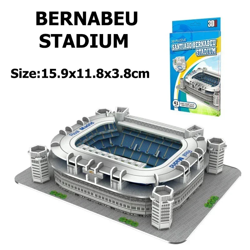 World Famous Football Stadium 3D Puzzle Model - DIY Miniature Soccer Field Building Kit | Football Fan Gift & Collectible Display | Ages 14+