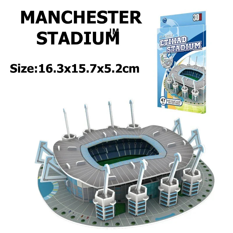 World Famous Football Stadium 3D Puzzle Model - DIY Miniature Soccer Field Building Kit | Football Fan Gift & Collectible Display | Ages 14+