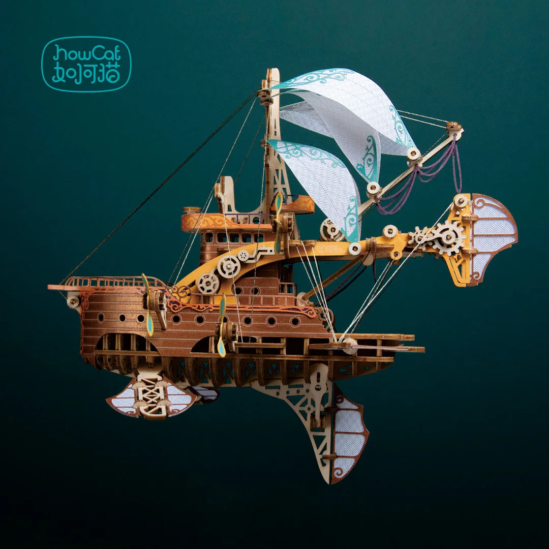 3D Wooden Spaceship Puzzle Kit - DIY Assembly Model Building Set for Kids 14+ | STEM Educational Toy Birthday Gift for Boys & Girls