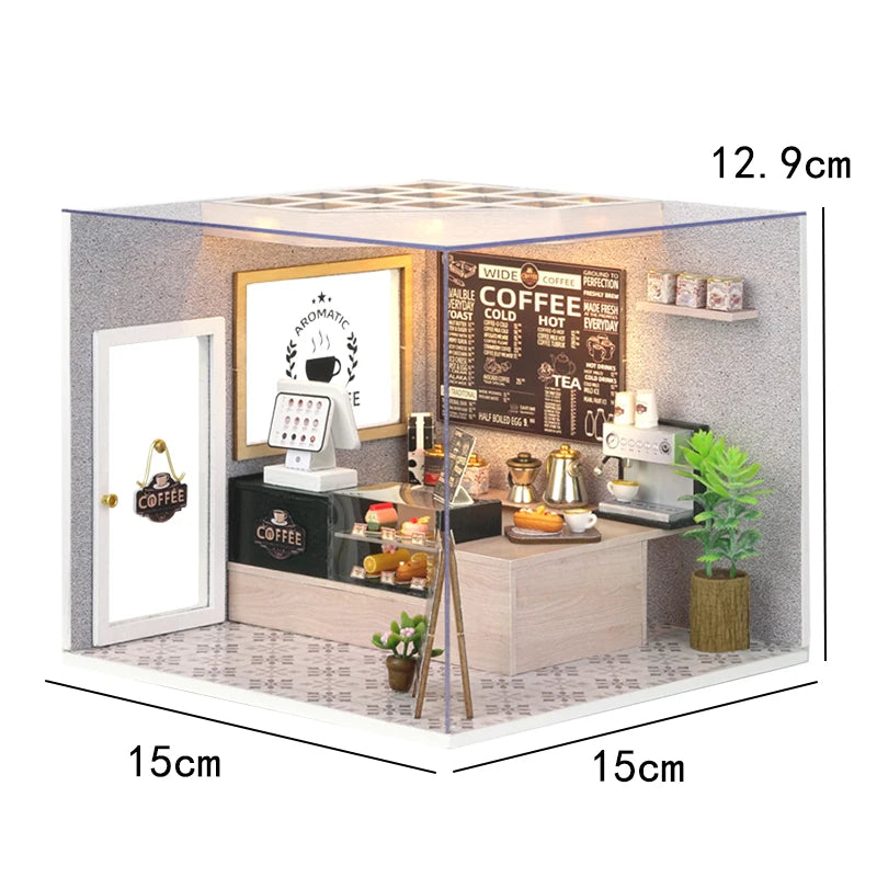 DIY Miniature Dollhouse Kit with LED Lights | 3D Wooden Puzzle Room Box with Furniture | Holiday & Birthday Gift for Adults