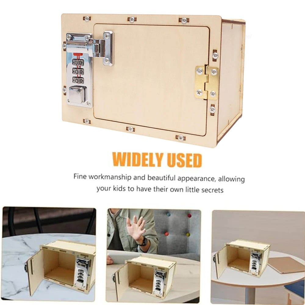 DIY Wooden Password Lock Box Kit - STEM Educational Science Project for Kids 6-12 | Code Box Assembly Learning Toy with Experiment Guide