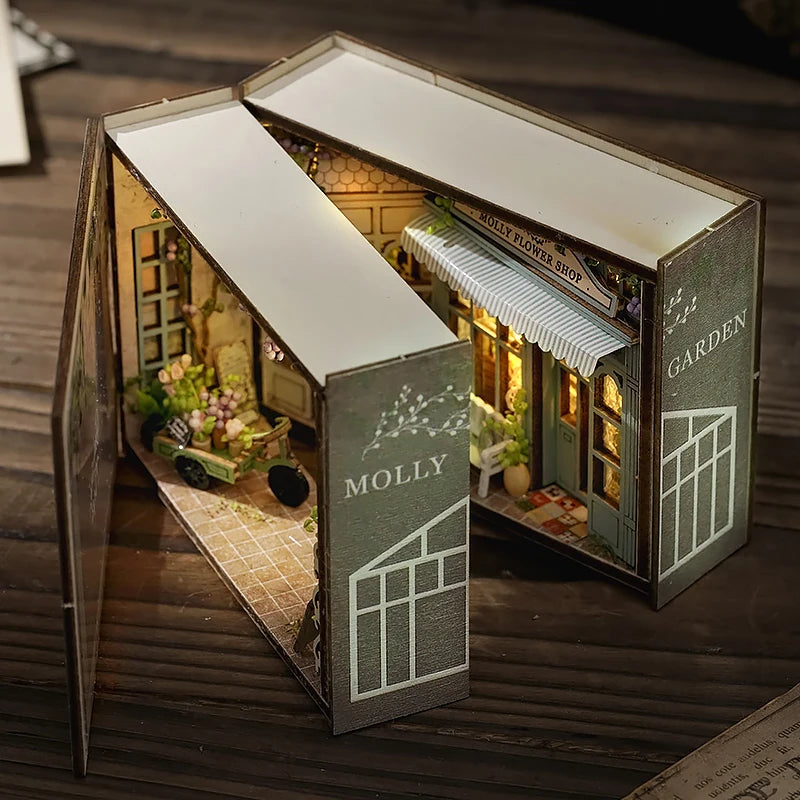 DIY Wooden Miniature Dollhouse Kit with LED Lighting & Furniture - 3D Assembly Model Building Set | Adult Craft Project & Home Decor Gift 14+