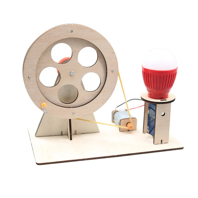 DIY Hand Crank Generator Science Kit - Educational Physics Experiment Model | Build Your Own Electricity Generator for Kids & Students Ages 8+