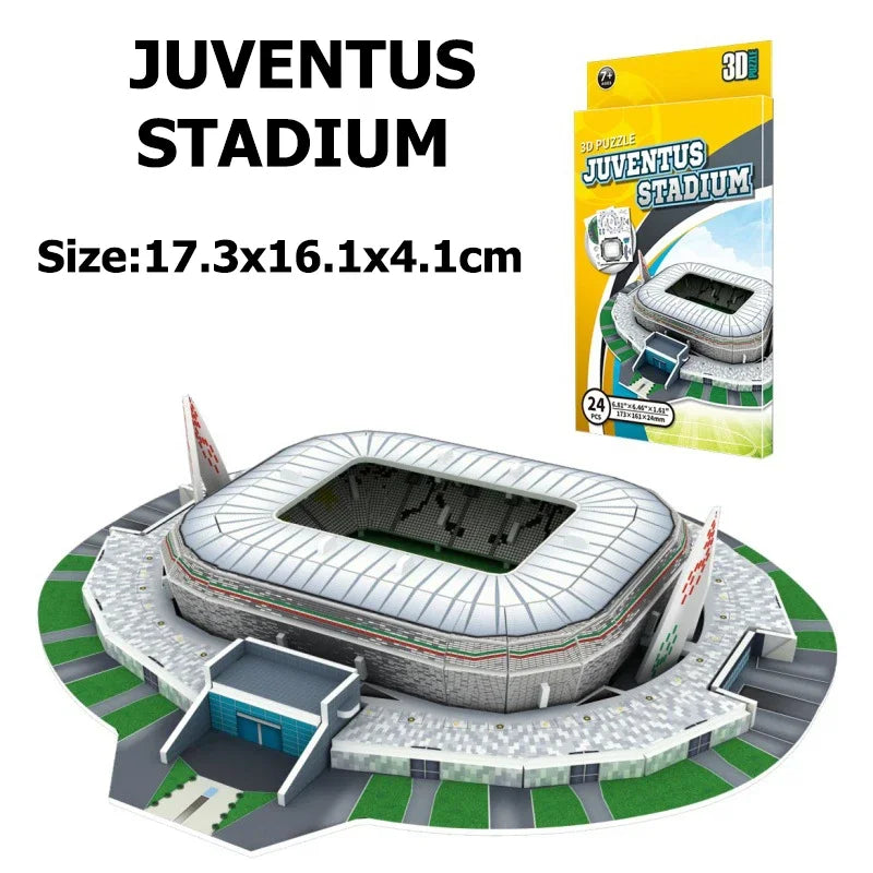 World Famous Football Stadium 3D Puzzle Model - DIY Miniature Soccer Field Building Kit | Football Fan Gift & Collectible Display | Ages 14+