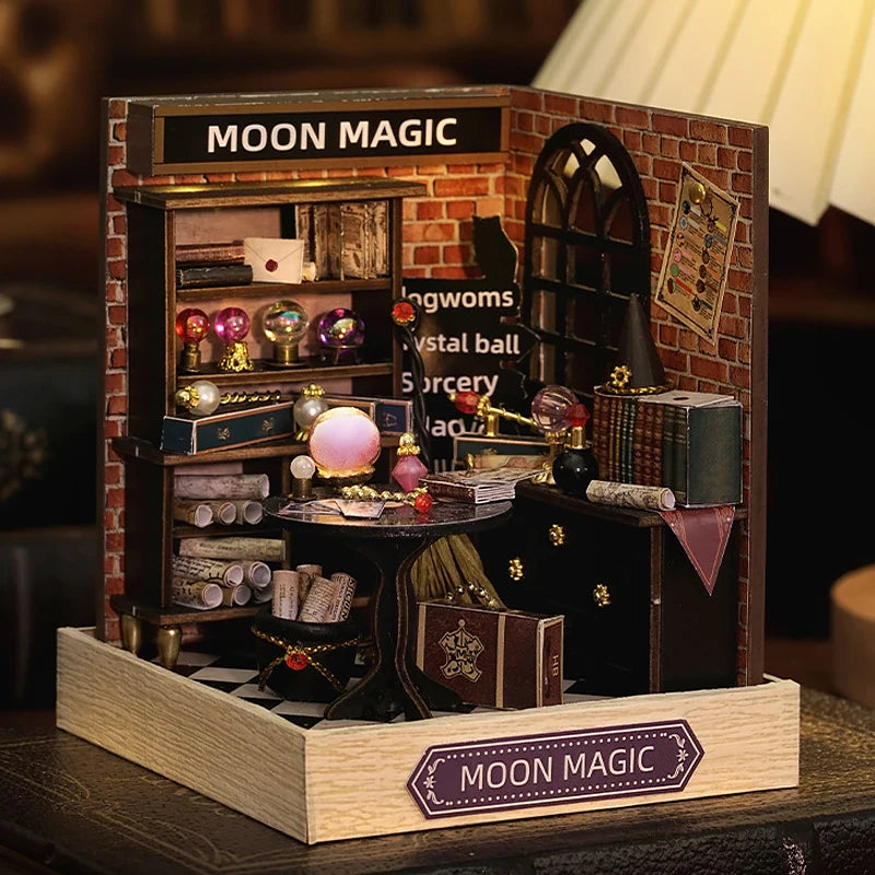Premium Wooden Miniature Dollhouse Kit with Dust Cover - DIY Assembly Model Building Set | Complete Furniture & Instructions | Birthday Gift for Ages 8+