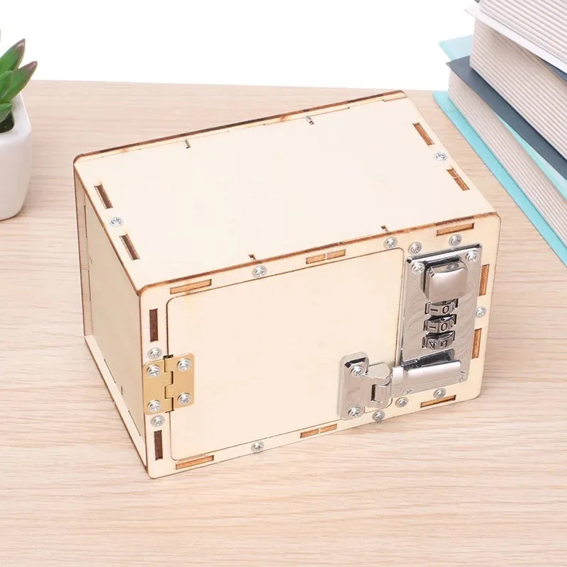 DIY Wooden Password Lock Box Kit - STEM Educational Science Project for Kids 6-12 | Code Box Assembly Learning Toy with Experiment Guide