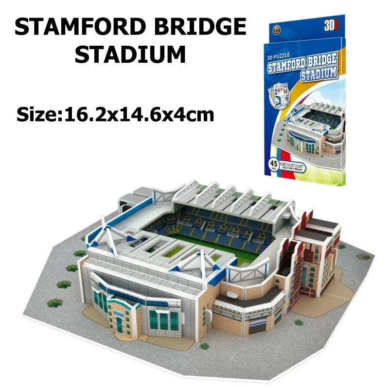 World Famous Football Stadium 3D Puzzle Model - DIY Miniature Soccer Field Building Kit | Football Fan Gift & Collectible Display | Ages 14+