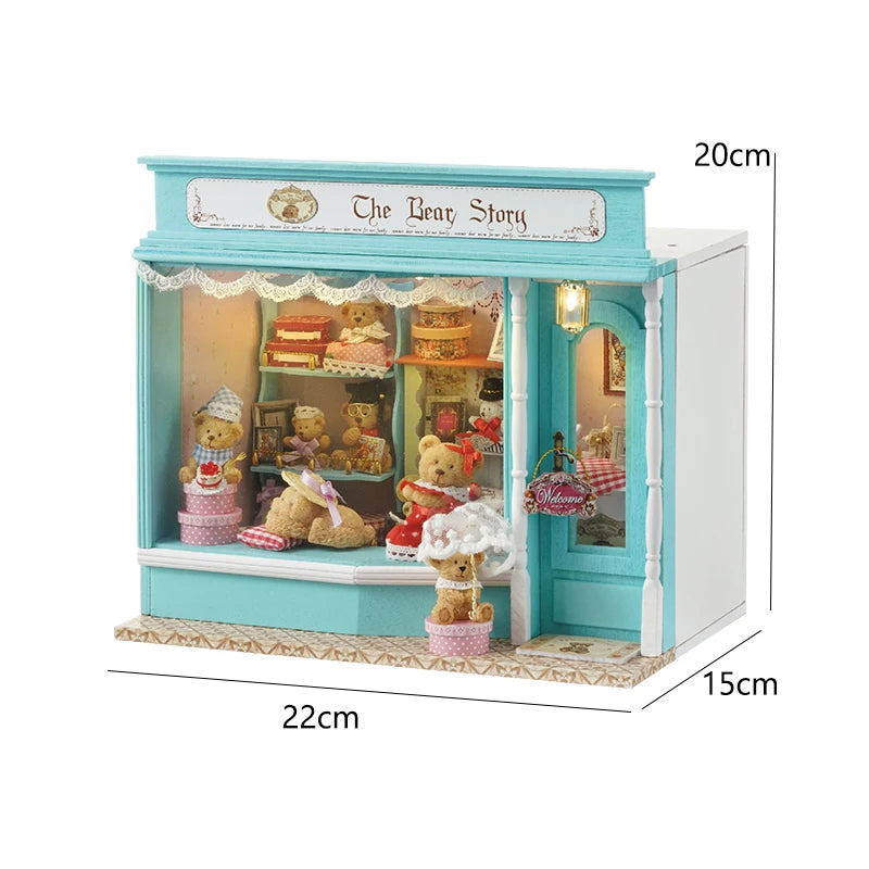 DIY Miniature Dollhouse Kit with LED Lights | 3D Wooden Puzzle Room Box with Furniture | Holiday & Birthday Gift for Adults