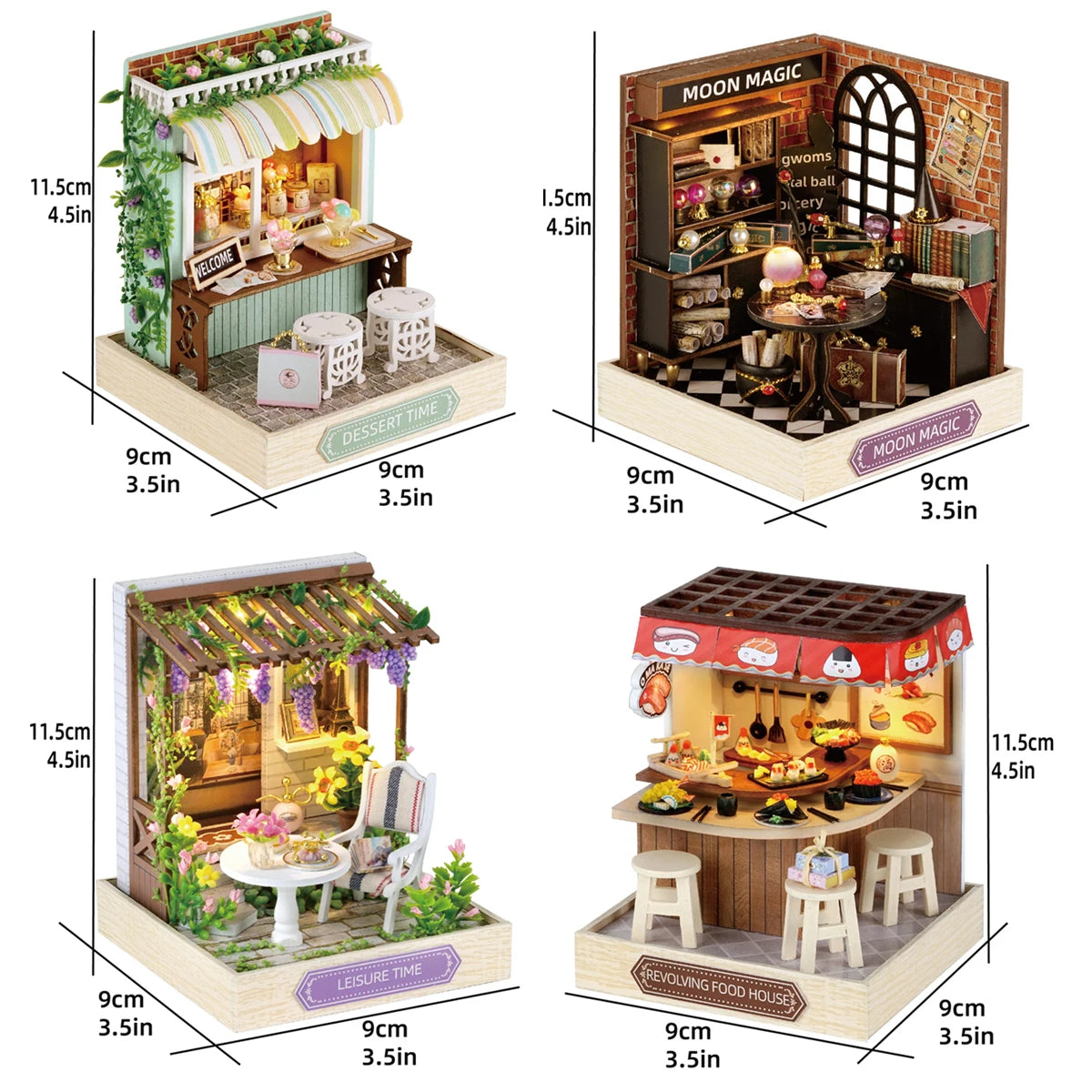 Premium Wooden Miniature Dollhouse Kit with Dust Cover - DIY Assembly Model Building Set | Complete Furniture & Instructions | Birthday Gift for Ages 8+