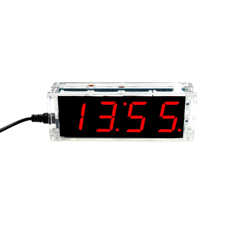 DIY LED Digital Clock Kit with Temperature Display - 51 Microcontroller Electronics Project Kit | Alarm Clock Assembly Kit for Arduino Learning