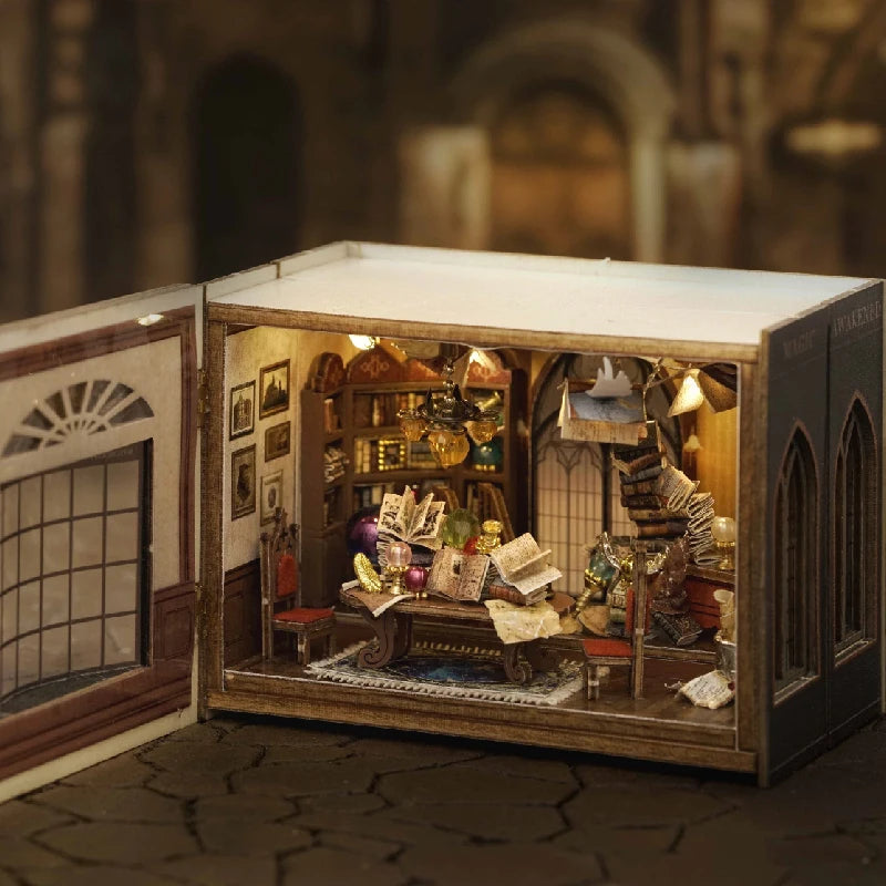 DIY Wooden Miniature Dollhouse Kit with LED Lighting & Furniture - 3D Assembly Model Building Set | Adult Craft Project & Home Decor Gift 14+
