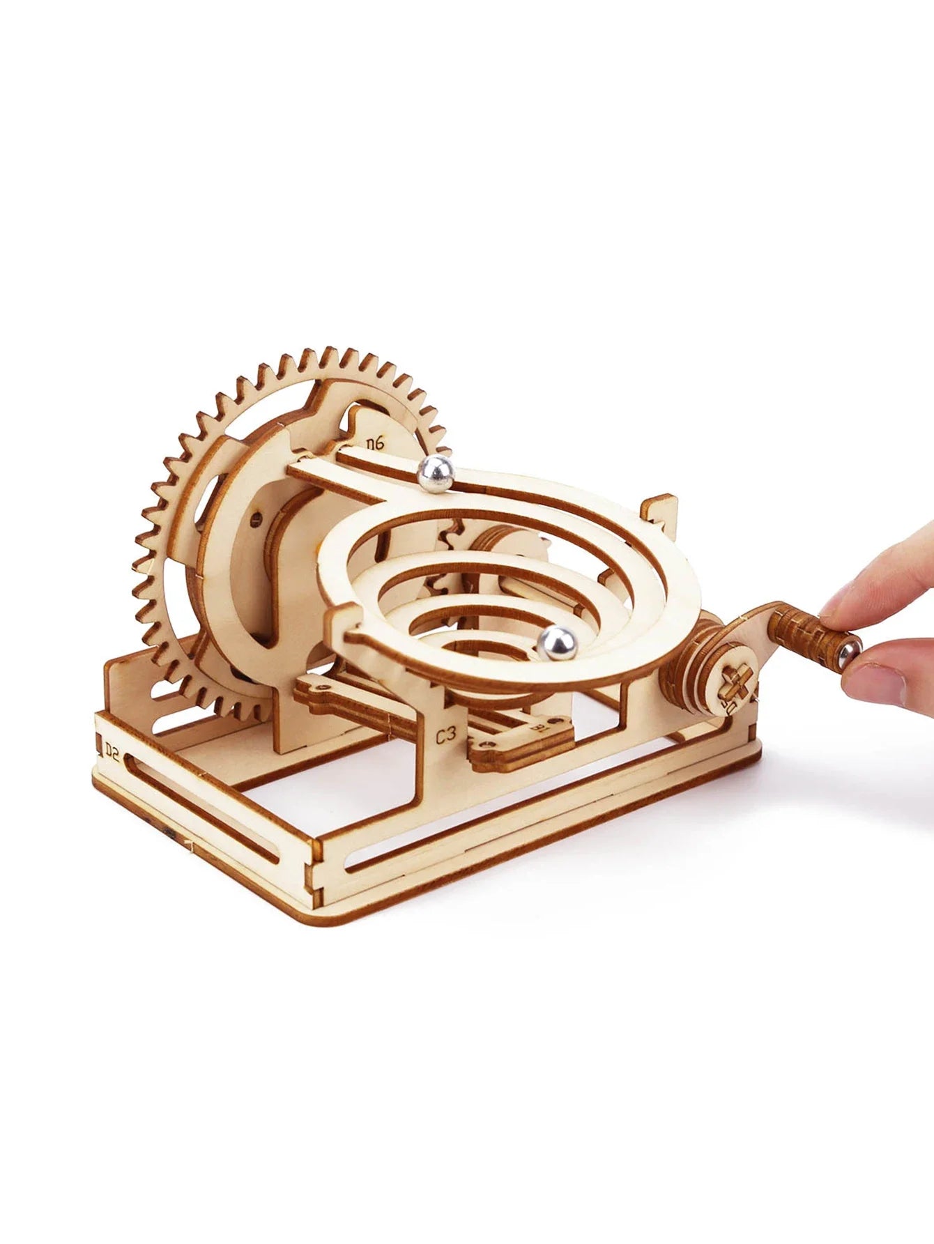 3D Wooden Marble Run Puzzle Kit - DIY Spiral Track Building Set for Adults & Teens | Mechanical Engineering Model STEM Project Ages 14+