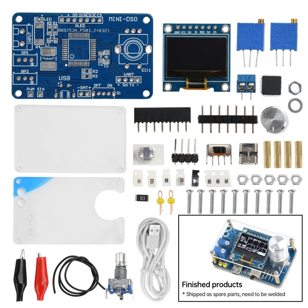DIY Mini Digital Oscilloscope Kit with STC8K8A Microcontroller - Electronics Soldering Practice Project | Educational STEM Learning Tool for Engineers & Students