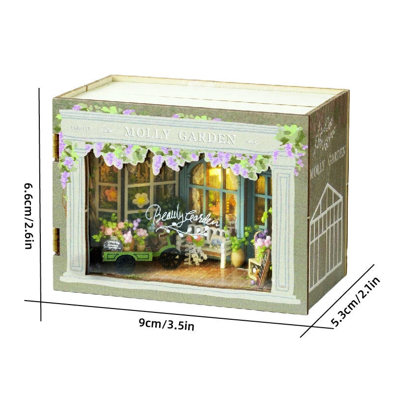 DIY Miniature Dollhouse Kit with LED Lights | 3D Wooden Puzzle Room Box with Furniture | Holiday & Birthday Gift for Adults
