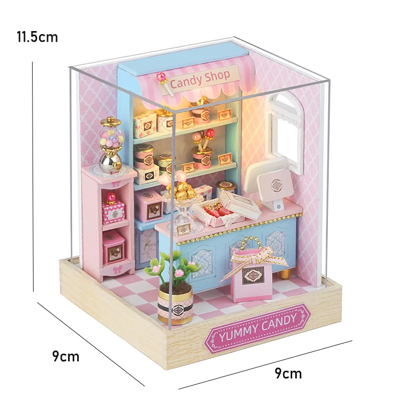 DIY Flower House Dollhouse Kit with LED Lights - Wooden 3D Miniature Building Set | Handmade Craft Model for Adults & Teens 14+ | Creative Assembly Toy