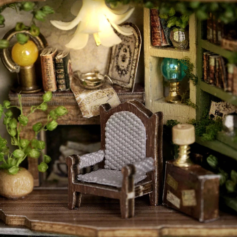 DIY Wooden Miniature Dollhouse Kit with LED Lighting & Furniture - 3D Assembly Model Building Set | Adult Craft Project & Home Decor Gift 14+