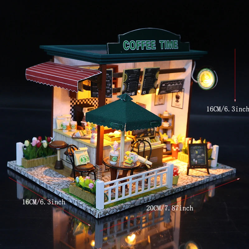 DIY Miniature Dollhouse Kit with LED Lights & Furniture - 3D Wooden Dollhouse Assembly Building Set for Adults & Teens 14+ | Casa Model Gift