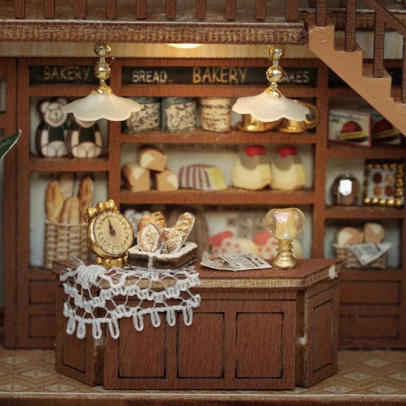 DIY Wooden Miniature Dollhouse Kit with LED Lighting & Furniture - 3D Assembly Model Building Set | Adult Craft Project & Home Decor Gift 14+