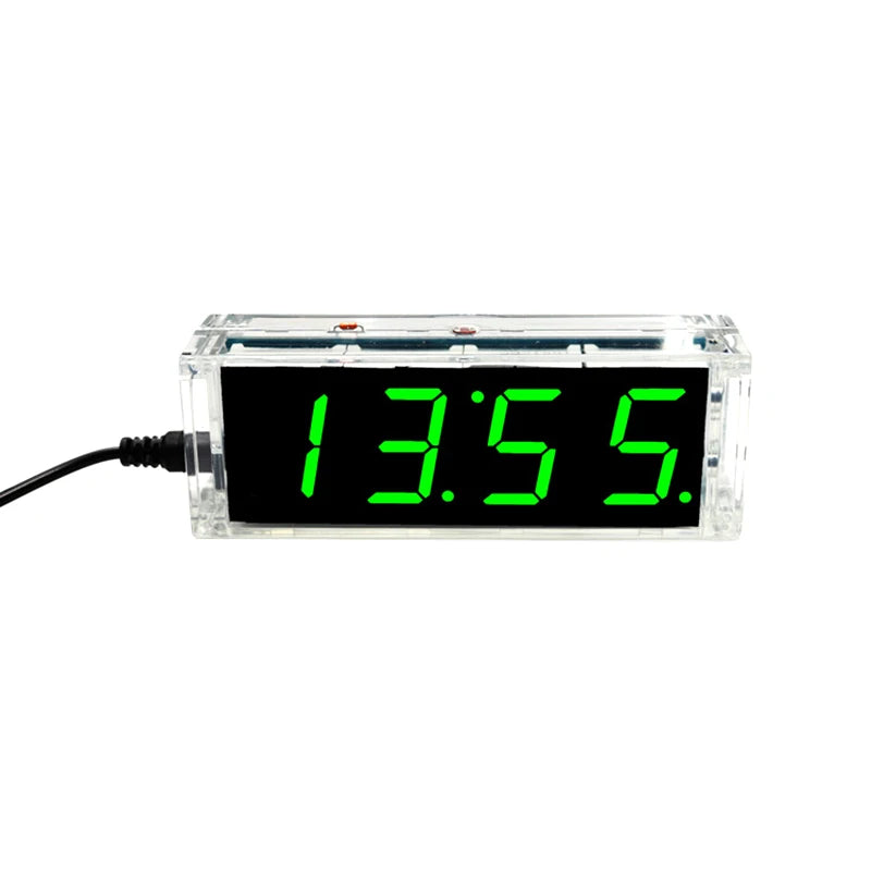 DIY LED Digital Clock Kit with Temperature Display - 51 Microcontroller Electronics Project Kit | Alarm Clock Assembly Kit for Arduino Learning