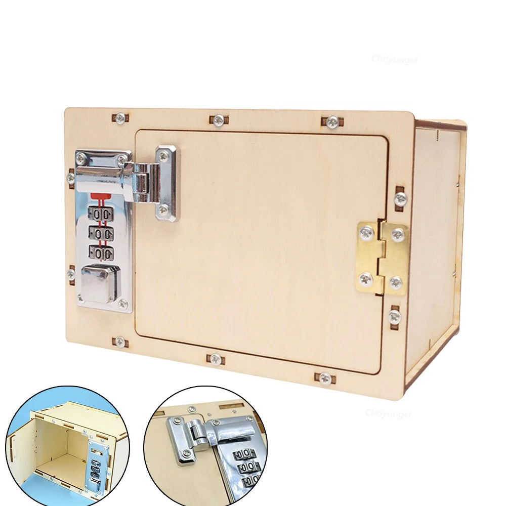 DIY Wooden Password Lock Box Kit - STEM Educational Science Project for Kids 6-12 | Code Box Assembly Learning Toy with Experiment Guide