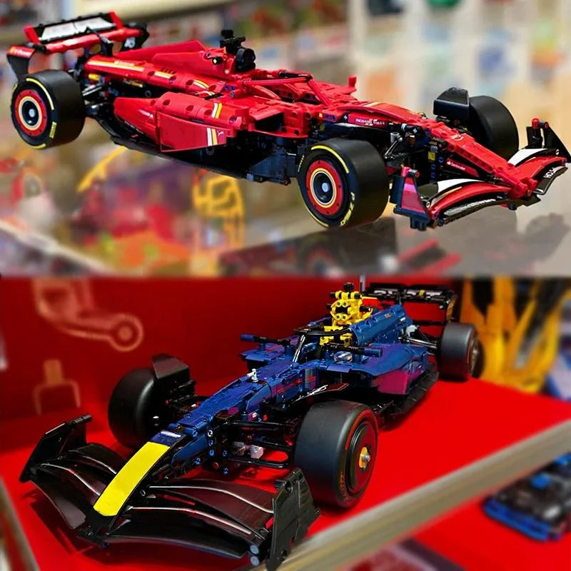 F1 Racing Car Building Set 1639 Pieces - Compatible Technic Formula 1 Race Car Model Kit for Adults - DIY Display Building Blocks Gift (Blue RB20 Style)