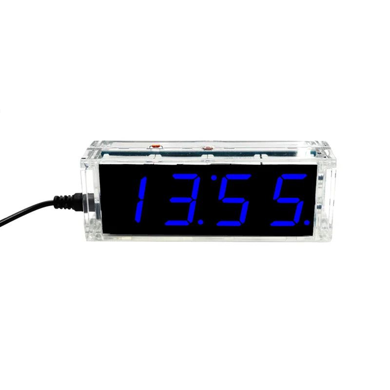 DIY LED Digital Clock Kit with Temperature Display - 51 Microcontroller Electronics Project Kit | Alarm Clock Assembly Kit for Arduino Learning