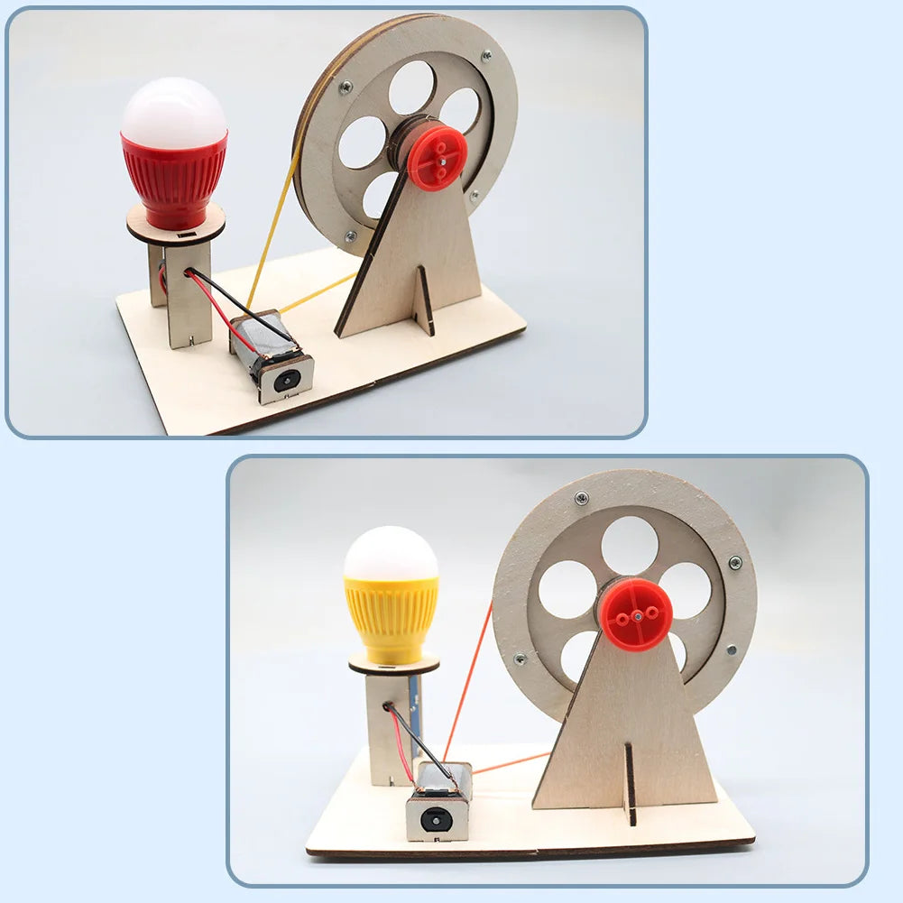 DIY Hand Crank Generator Science Kit - Educational Physics Experiment Model | Build Your Own Electricity Generator for Kids & Students Ages 8+
