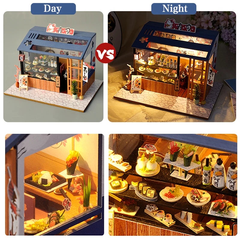 DIY Miniature Dollhouse Kit with LED Lights & Furniture - 3D Wooden Dollhouse Assembly Building Set for Adults & Teens 14+ | Casa Model Gift