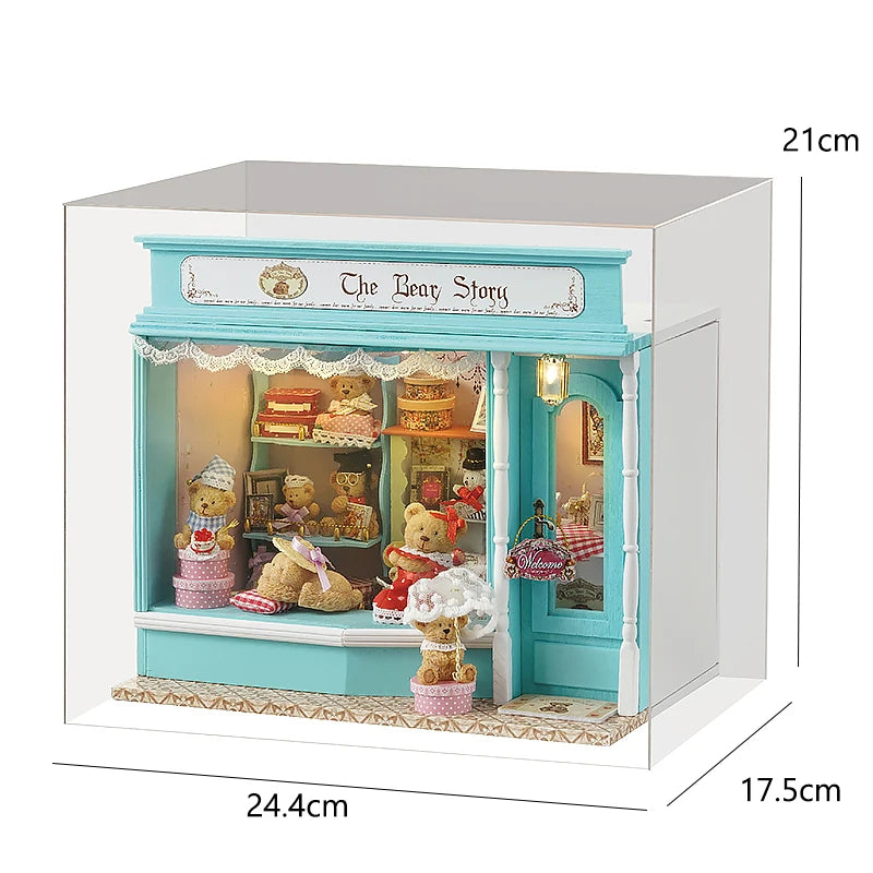 DIY Miniature Dollhouse Kit with LED Lights | 3D Wooden Puzzle Room Box with Furniture | Holiday & Birthday Gift for Adults