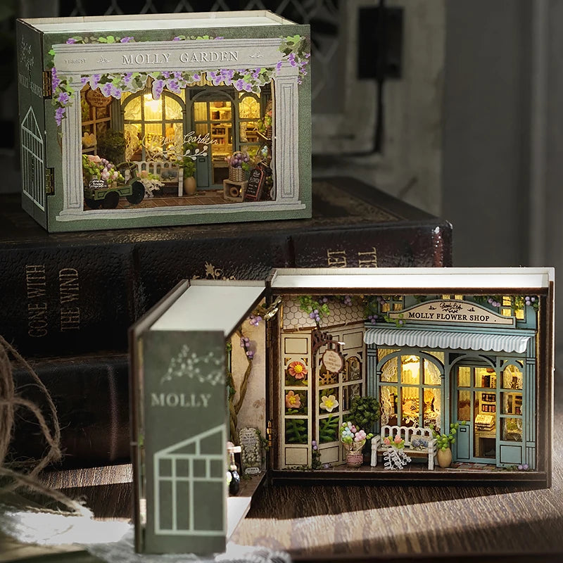 DIY Miniature Dollhouse Kit with LED Lights | 3D Wooden Puzzle Room Box with Furniture | Holiday & Birthday Gift for Adults